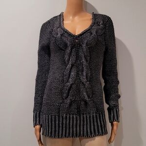 Nine west jeans cable knit sweater womens size small